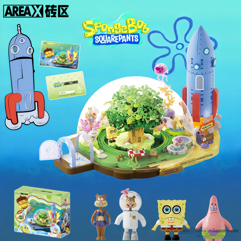 Sandy Cheeks' Dome Treehouse Building Blocks Bikini Bottom Assembled Toy Street Scene Model SpongeBob SquarePants Holiday Gift