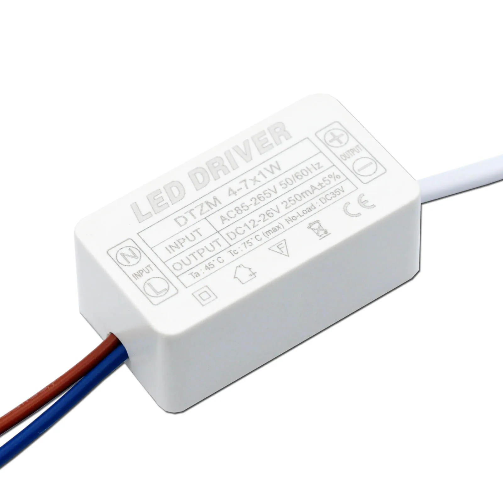 

LED Driver Constant Current 250mA Light Transformer 4W 5W 6W 7W DC12-26V For Panel Light Chandelier Light