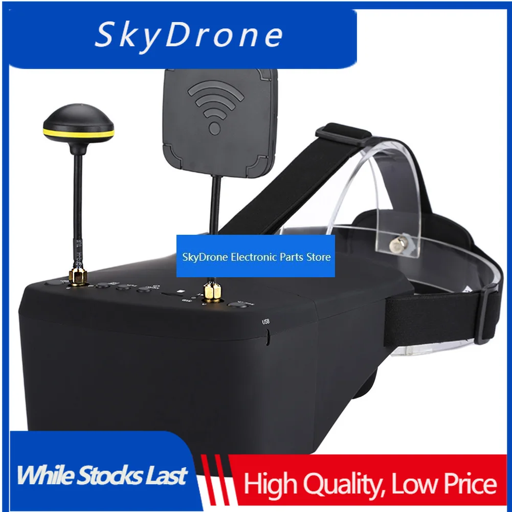 SkyDElLS800D 5.8G 40CH FPV Goggles 5 Inch 800*480 HD DVR Diversity Video Headset With Battery For RC Drone