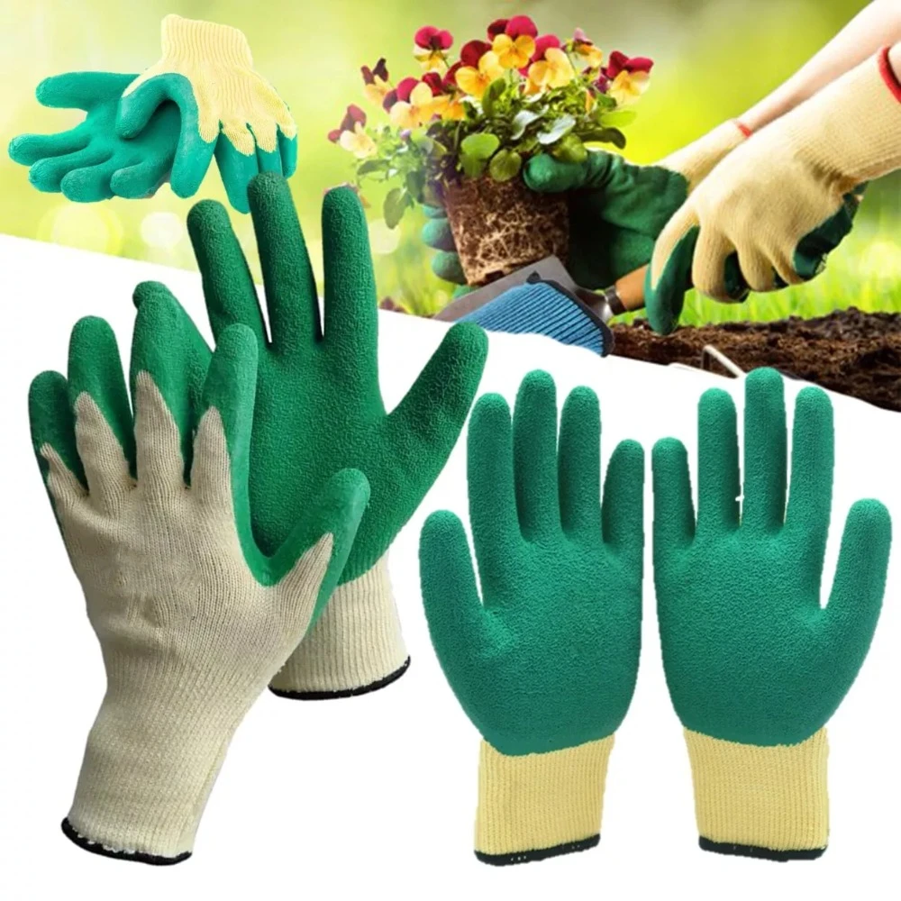 2 Paar Met Latex Gecoate Tuinhandschoenen Veiligheidsbeschermende Slijtvaste Rozensnoeihandschoenen Doornbestendig Ademend
