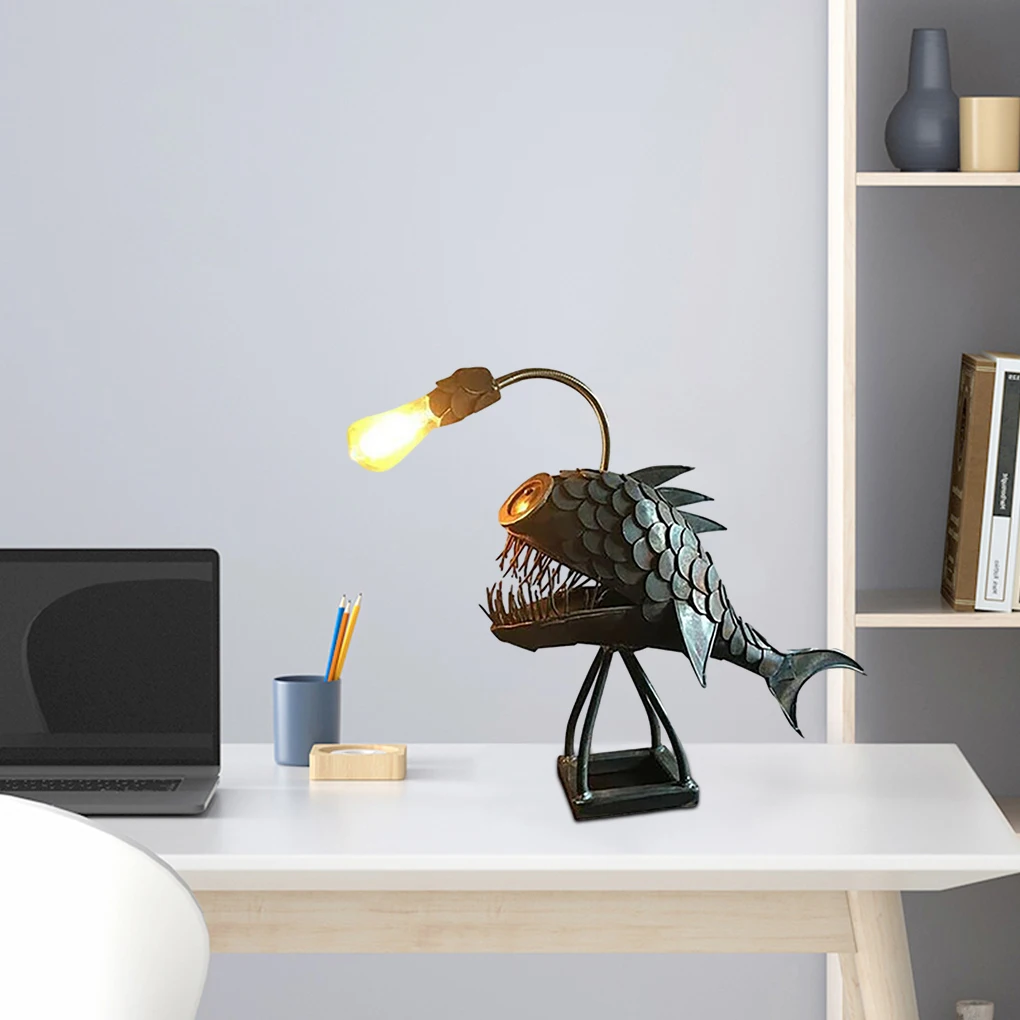 Imagem -03 - Sharks Shape Table Lamp Presentes Luz Noturna Não Tóxica e Inofensivo Ampla Aplicação Angler Fish Light