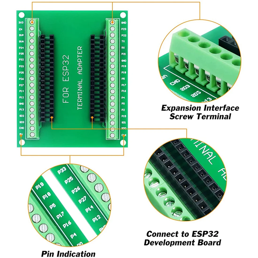 ESP32 브레이크아웃 보드, GPIO 1 Into 2, 38PIN 좁은 버전 ESP32 ESP-WROOM-32 마이크로컨트롤러 개발 보드, 2 개