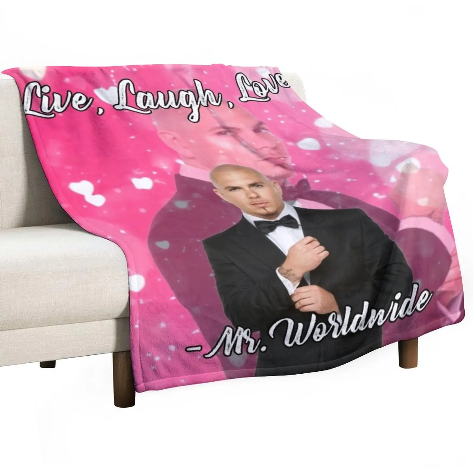 

Mr Worldwide Says to Live Laugh Love Pink Smile Tapestry Throw Blanket Baby Blanket Blanket Fluffy