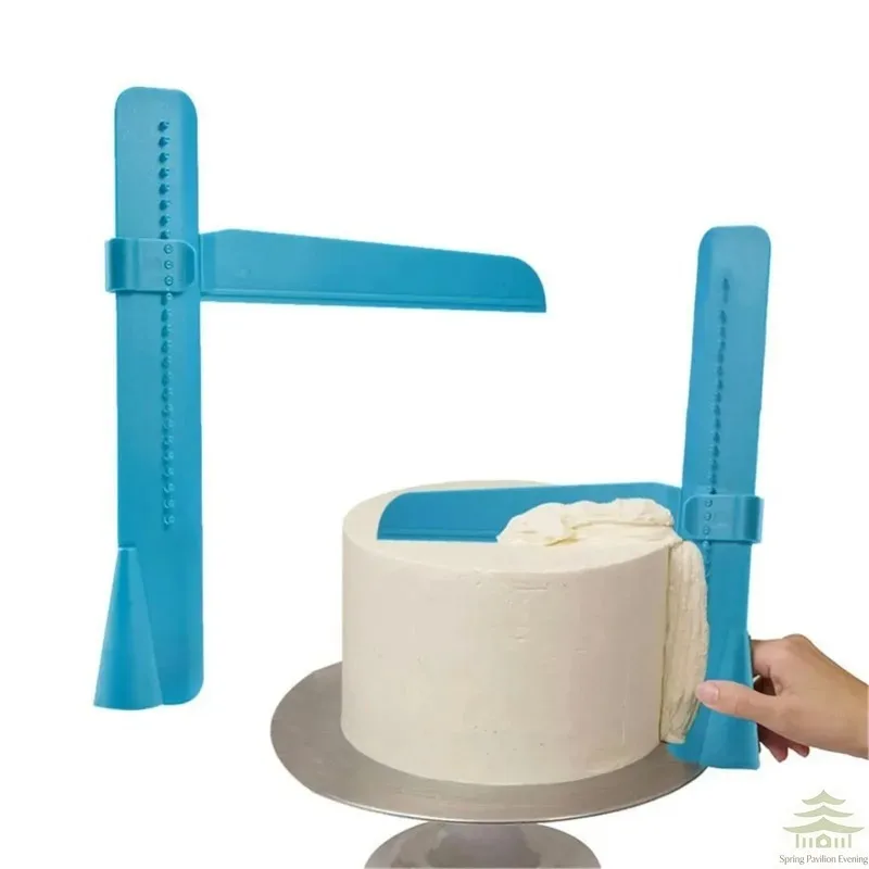 1PC-Nivelador de bolo de plástico ajustável; nivelador de lançamento de raspador de altura de creme; utensílios de panificação para uso em cozinha