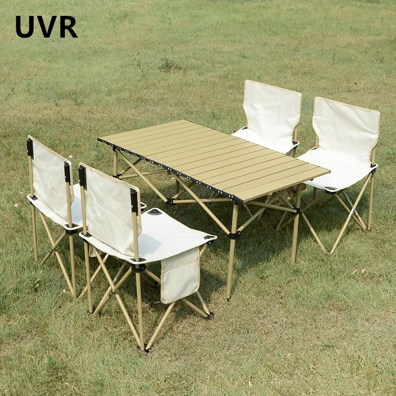 UVR New Outdoor Folding Tables and Chairs Set Portable Wear-resistant Travel Omelet Table Folding Camping Tables and Chairs