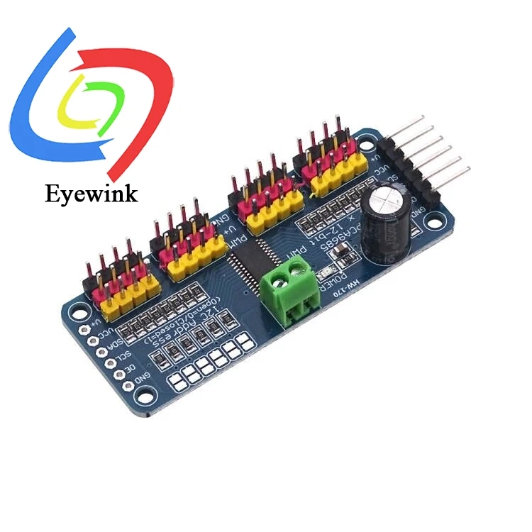 16 قناة PWM سيرفو محرك مجلس روبوت تحكم IIC واجهة نموذج مشغل PCA9685 لراسبيري بي