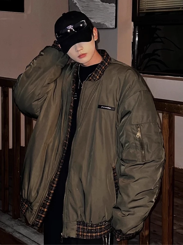 

Thiened Large Size 300 Pou Pilot Jaet Men's Cotton Coat Winter American Splicing Outerwear High-End Feeling Baseball U...