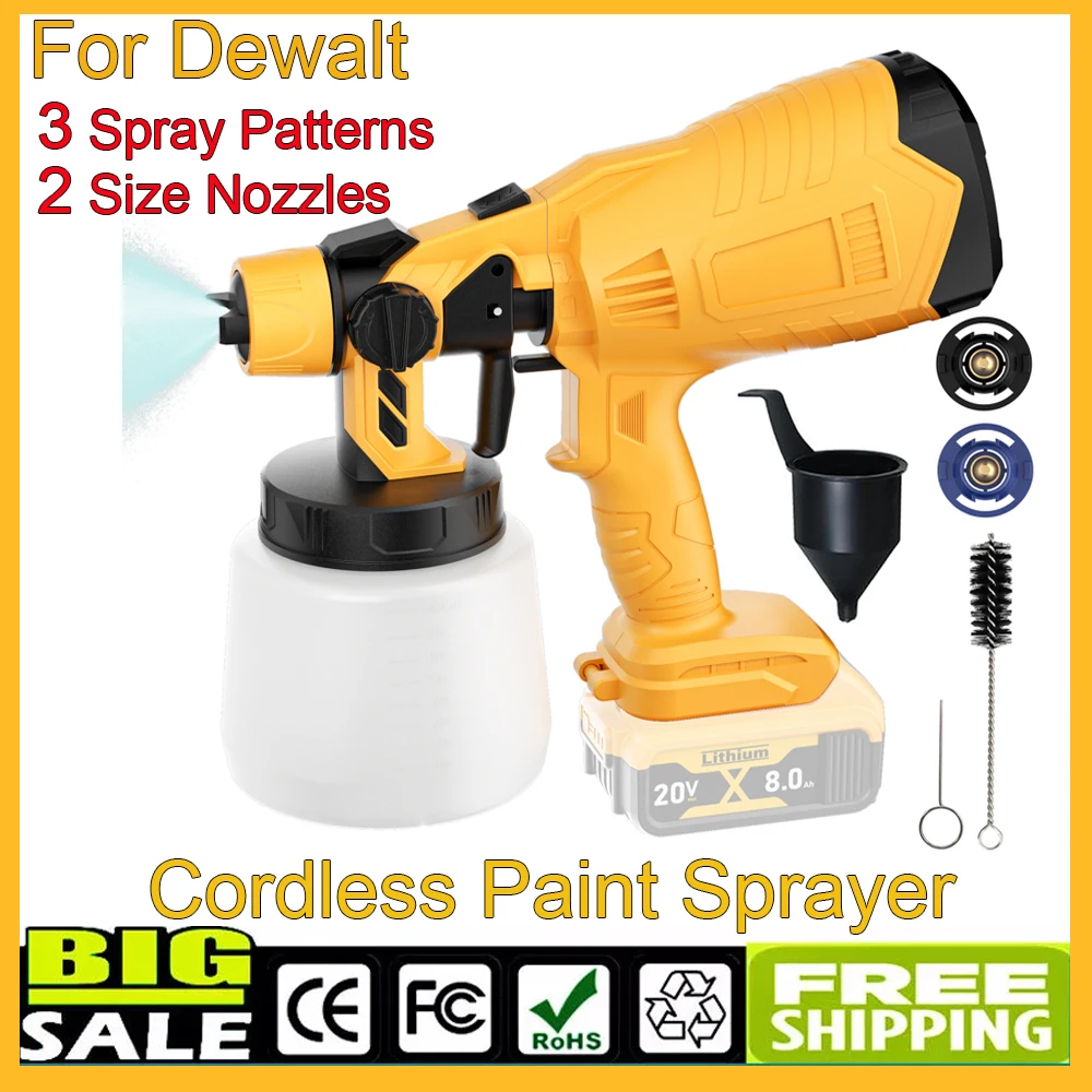 

Cordless Paint Spray Gun Spraying Machine For Dewalt 20V Battery Paint Spray Gun Wireless For Home Wall Car Painting Home DIY