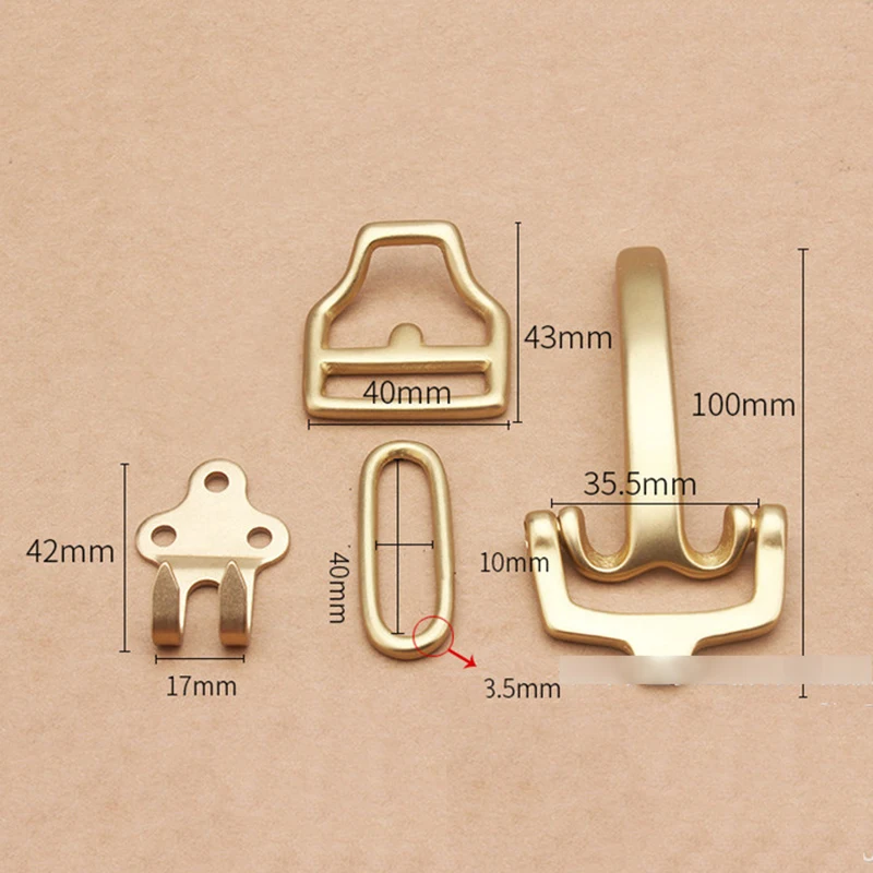 Solid Brass Western Belt Buckle for Men, DIY Waistband, Leather Craft, Belt Accessory, 38mm, 1Set