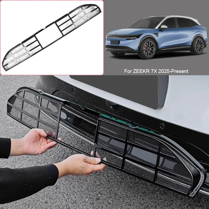 ABS Car Modify Front Buckle Insect Proof Net For ZEEKR 7X 2025-Present Auto Front Bumper Center Intake Grille Cover Accessory