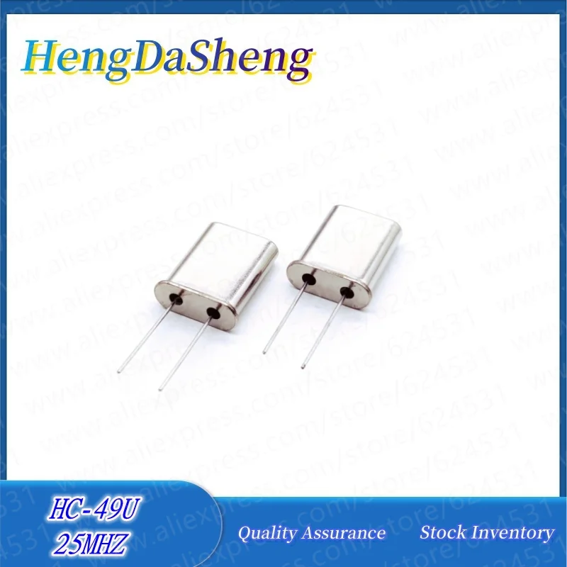 20Pcs/Lot Quartz Crystal Resonator U-type 25MHZ 25.000MHZ 25MHC-49U Passive Oscillator DIP-2