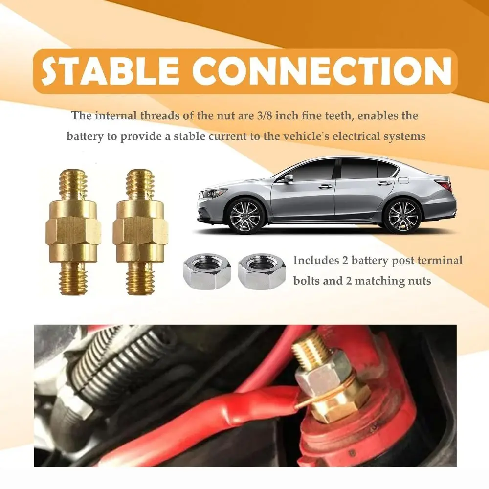 Brass Battery Terminal Bolt 3/8