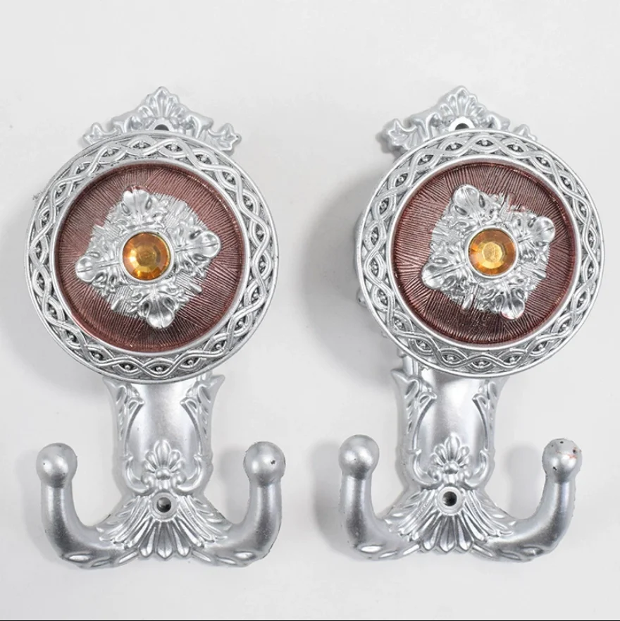 2Pcs/set Curtain Hooks Holder Hanger Bronze Display Rack Wall Hook Curtain decoration Accessories