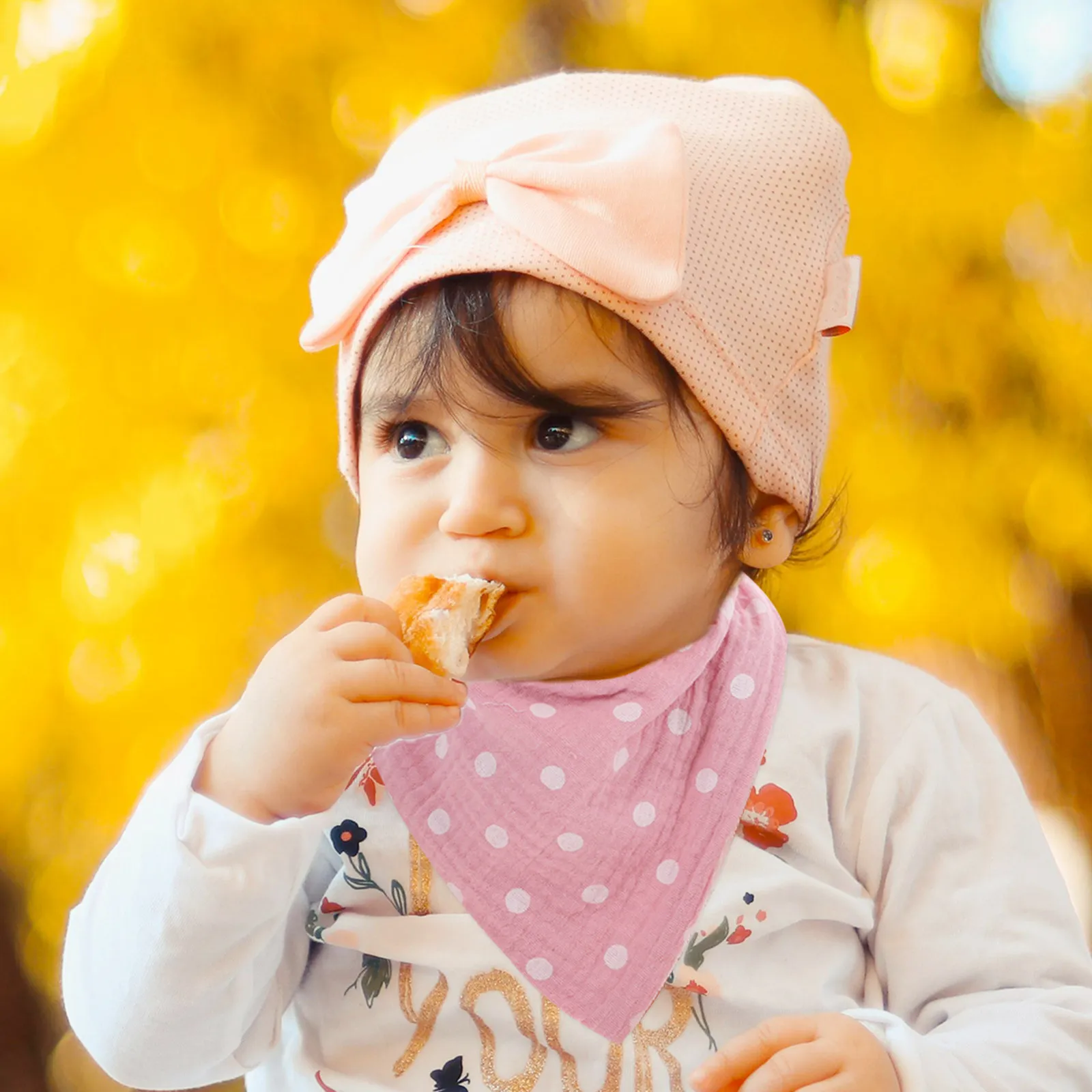 Baby Bib Cotton PP Material Soft Breathable Skin-Friendly Drool Bib for Infant Toddler Feeding and Outdoor Use Newborn Drooling