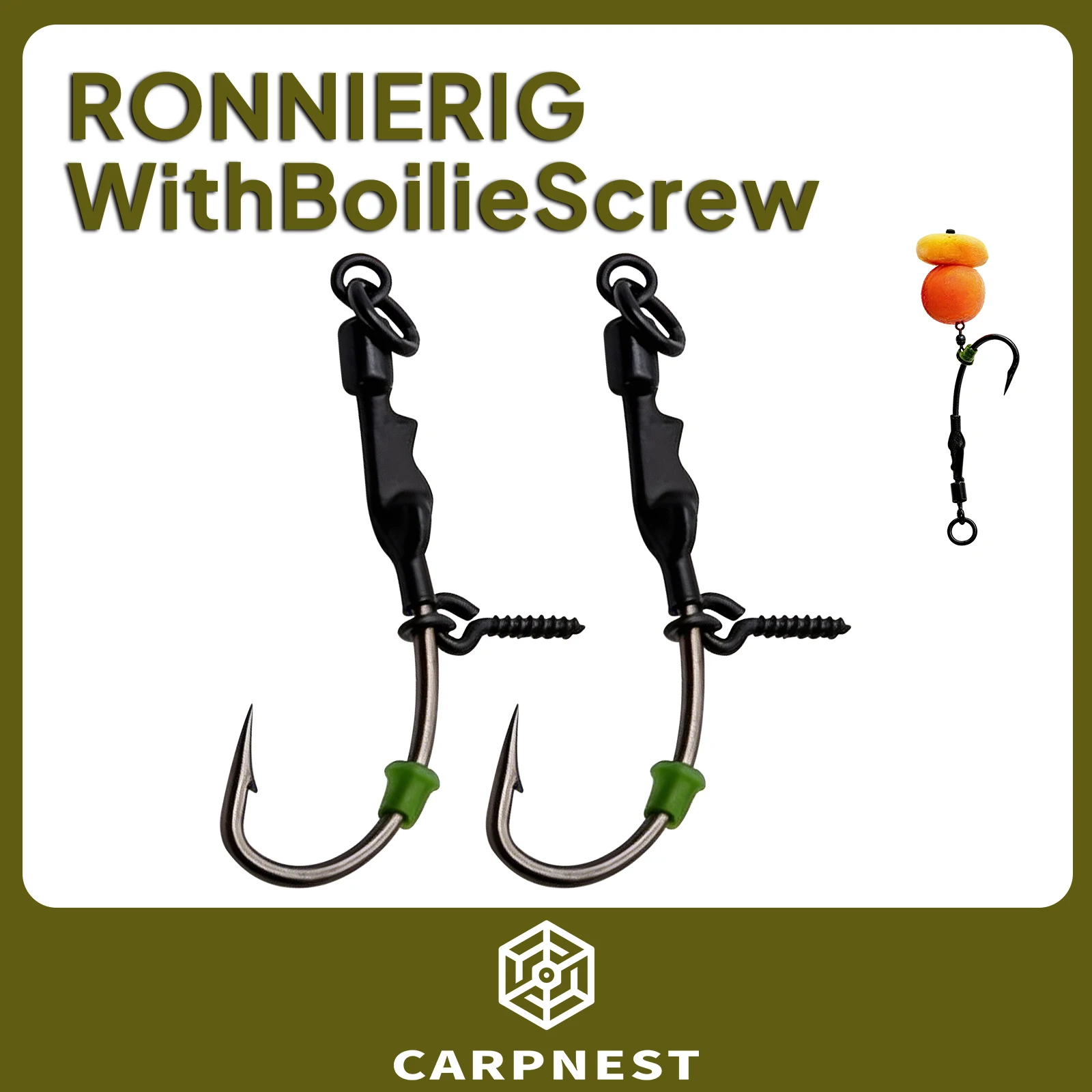 

CARPNEST 4pcs Carp Fishing Ronnie Rigs, Pre-tied Hook with Antitangle Sleeve Baits Stopper & Screw Terminals Tackle