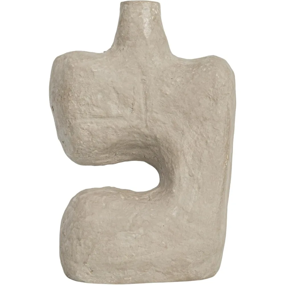 مزهرية ورقية رمادية تجريدية حديثة، ديكور منزلي مصنوع يدويًا لغرفة المعيشة والمكتب