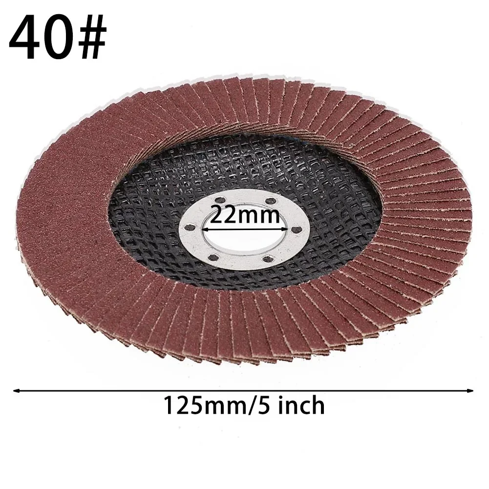 Sanding Wheels Grinding Discs Flap Discs 125mm 40/60/80/120 Grit Angle Grinder For Stainless Steel Wood Useful