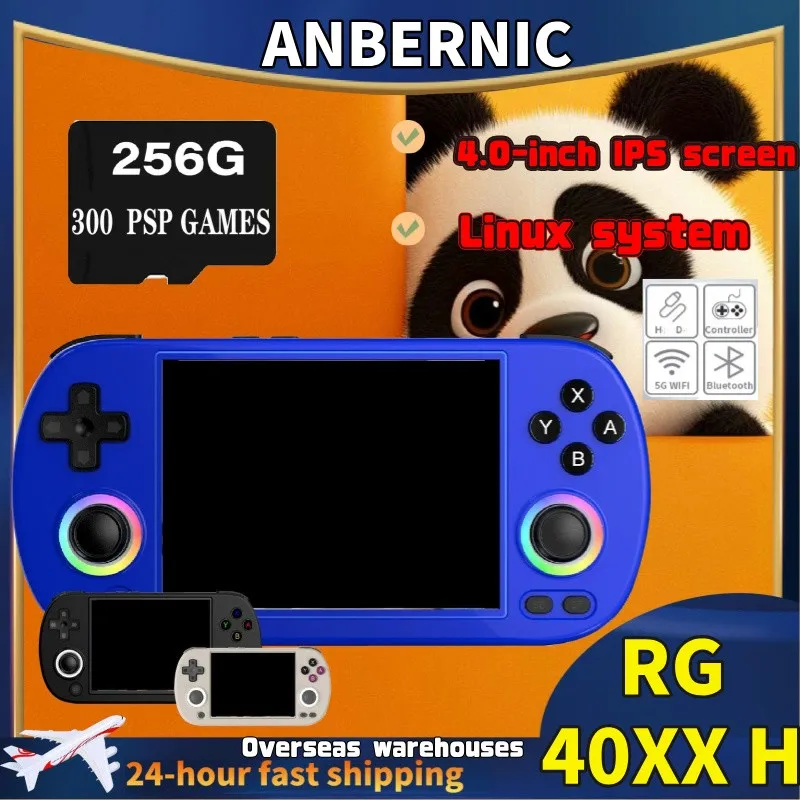 ANBERNIC RG40XX H Retro Handheld Game Console Video Game Consoles 4.0 inch IPS ScreenSupports 5G WiFi Bluetooth HD-TV Output Hot