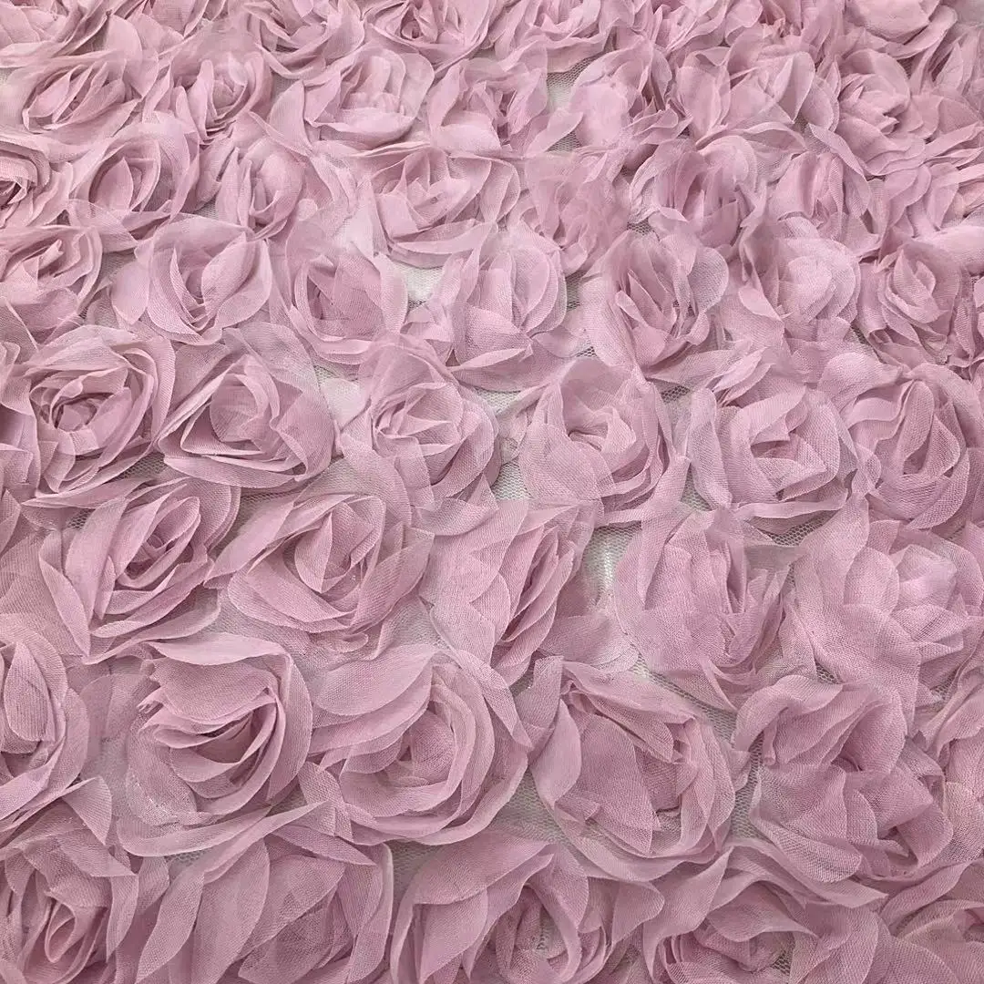Luxury 3D Rose Crochet Fabric High End Embroidered Lace Trim Floating Floral Couture Dress Material Wedding Gown Textile - Image 3