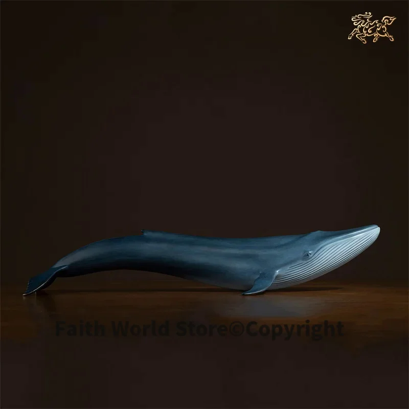 2025 Company SHOP BAR Club High grade decorative art Bronze carving Good luck Blue whale Fish bring fortune GOOD LUCK statue