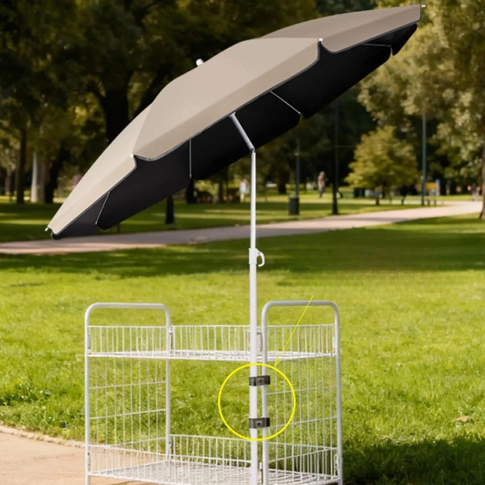 屋外用傘クランプ-耐久性のある鉄製日よけアタッチメント-キャンプ、釣り、芝生、裏庭、旅行用