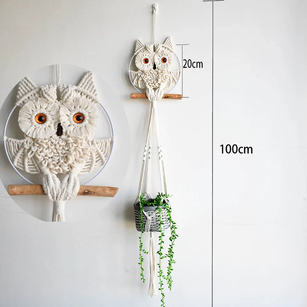 Hot sale handmade boho style macrame  plant pot holder indoor window flower pot hanger