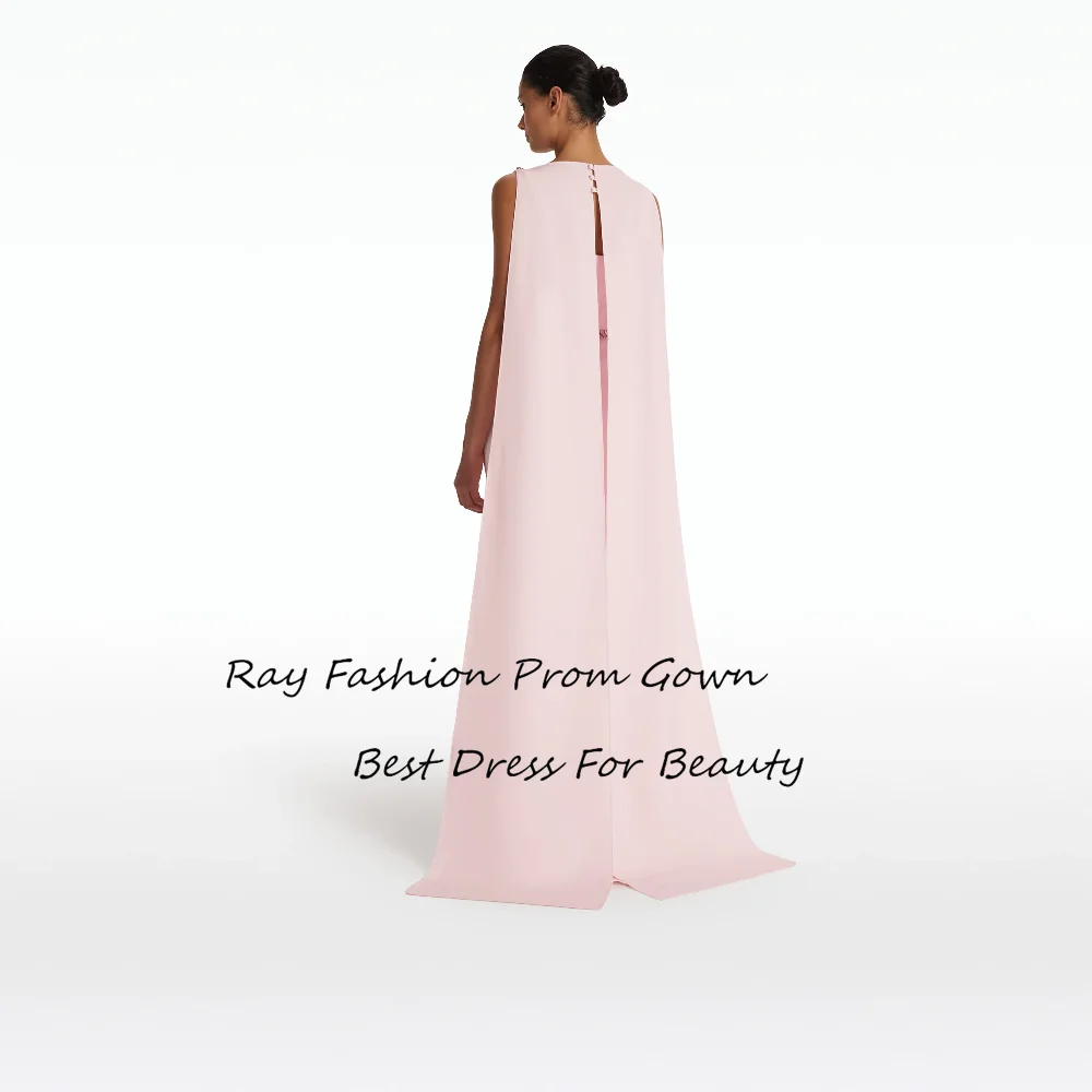 Ray Fashion A Line Prom Dress Boat Neck Sleeveless Floor Length With Crystal For Women Formal Occasions فساتين سهرة Saudi Arabia