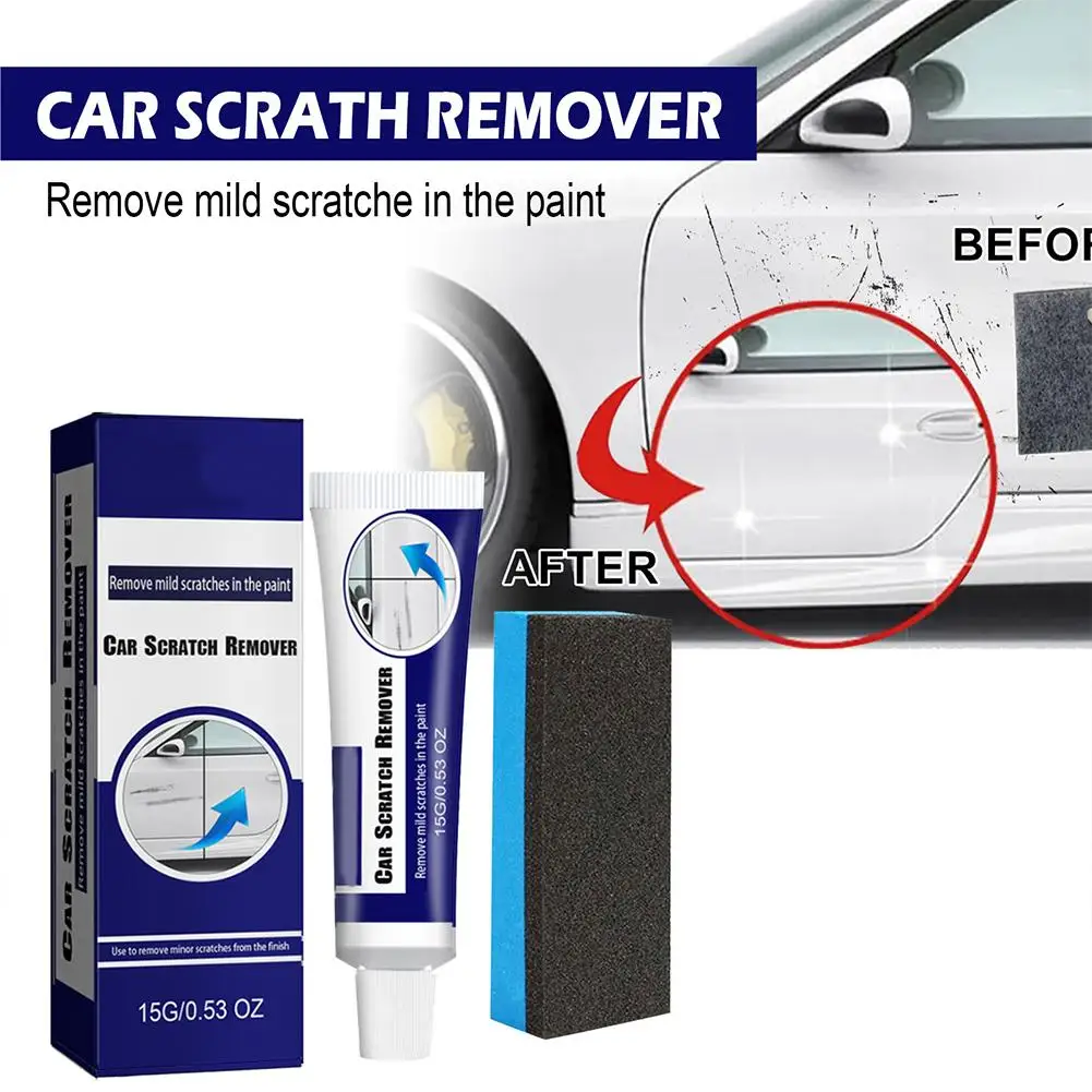 Car Scratch Repair Paste & Sponge With Sponge Car Body Kit Scratch Restore Tool Care Care Polishes Paint Repair Paint Remov K0O3