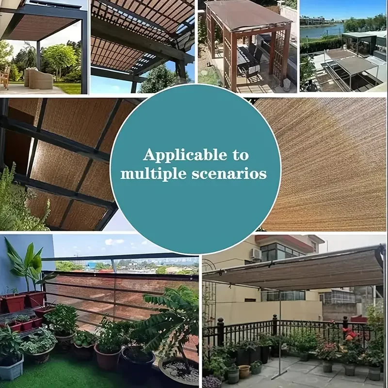 مظلة متينة للحماية من الأشعة فوق البنفسجية باللون البني، شبكة تظليل للشمس في الهواء الطلق لحديقة الفناء والنباتات، مظلة الشراع الدفيئة، جناح خارجي