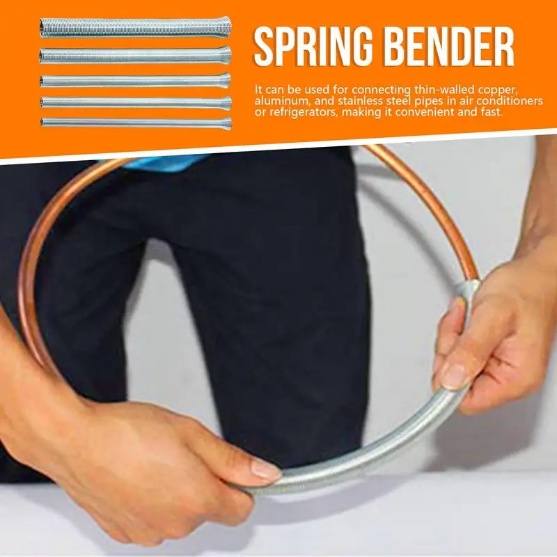 Spring Bender Set 5pcs Flexible Spring Steel Tubing Benders Home Improvement 1/4\'5/16\'3/8\'1/2\'5/8\'Bending Copper Tube Springs