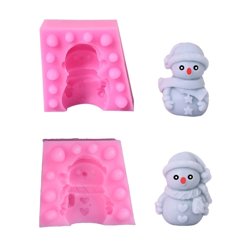 Moldes silicona para velas muñeco nieve navideño, adornos yeso para jabón y velas, decoraciones navideñas, Moldes