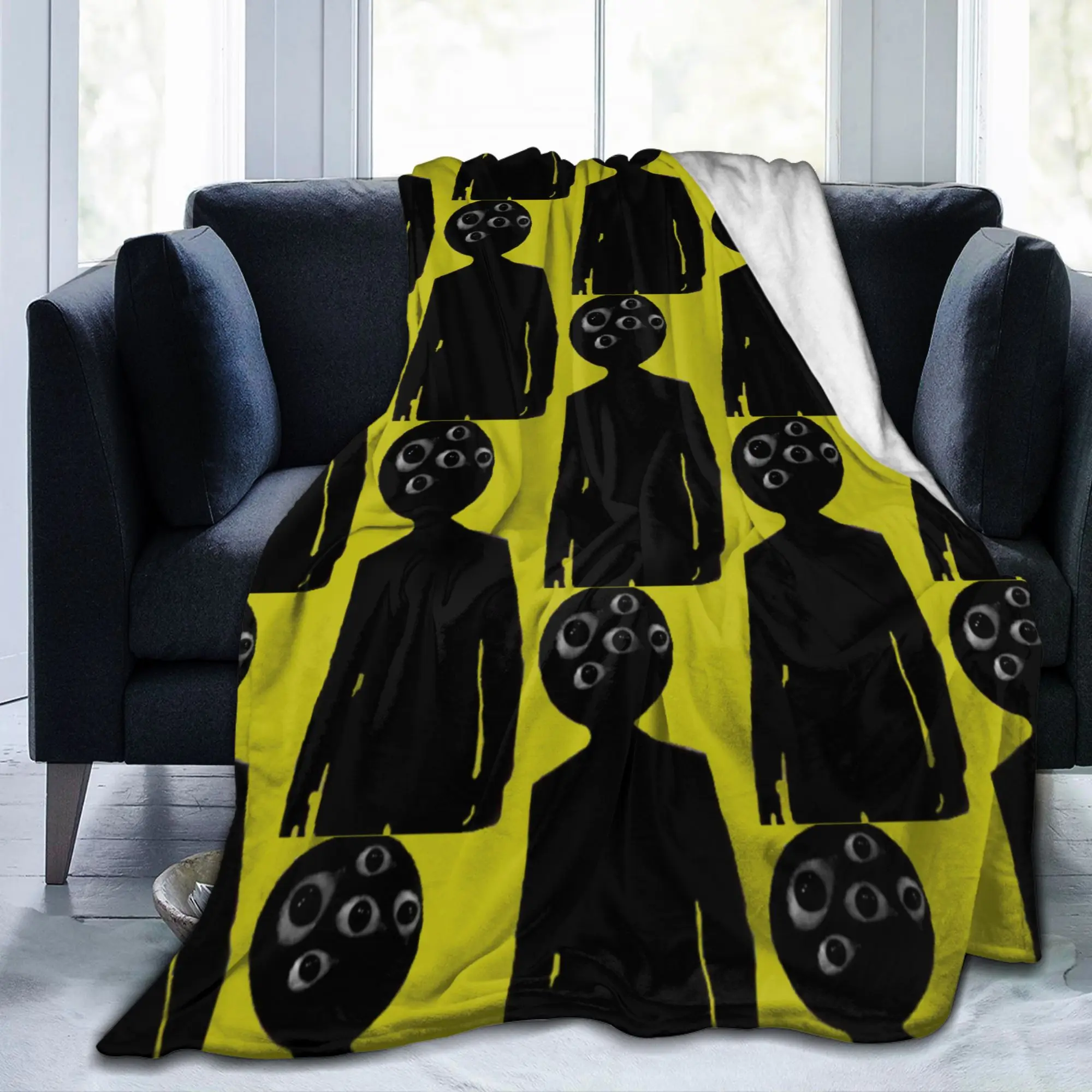 The Backrooms Design      Horror Blanket Flannel Decoration  Breathable Soft Throw Blanket for Home Bedroom Rug Piece