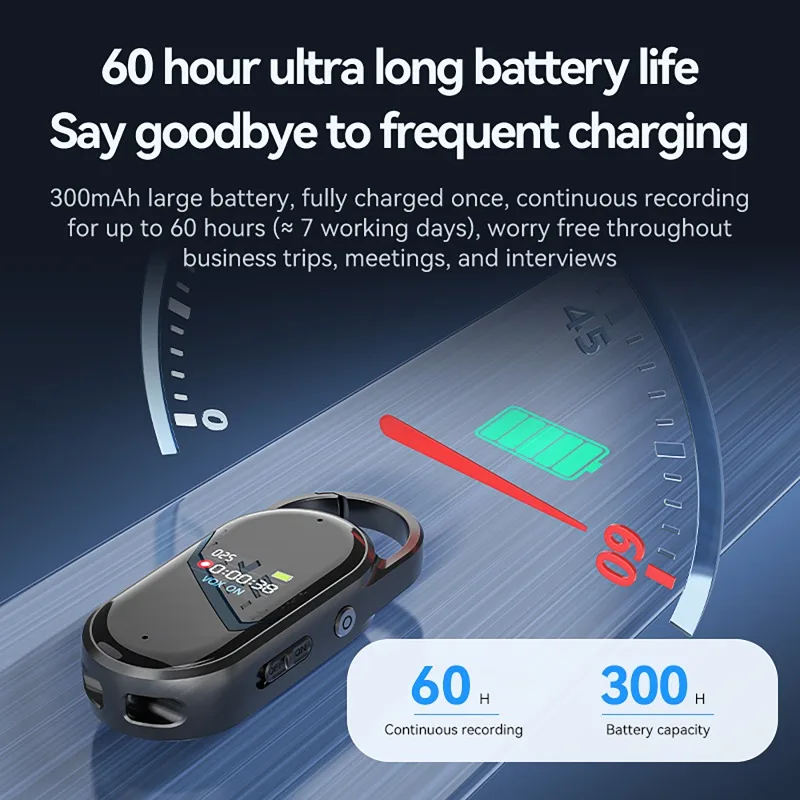 Portable Voice Recorder 4GB-256GB High Definition Noise Cancelling Keychain Voice Recorder Digital Small Voice Dictaphone