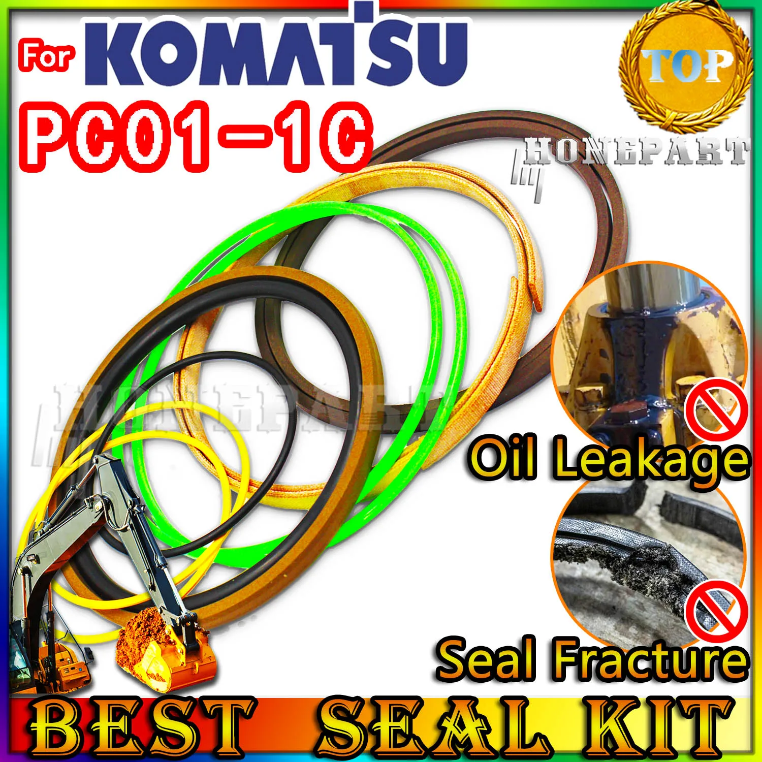 

For KOMATSU PC01-1C Oil Seal Repair Kit Boom Arm Bucket Excavator Hydraulic Cylinder PC01 1C Set Pack Heavy Master Excavating