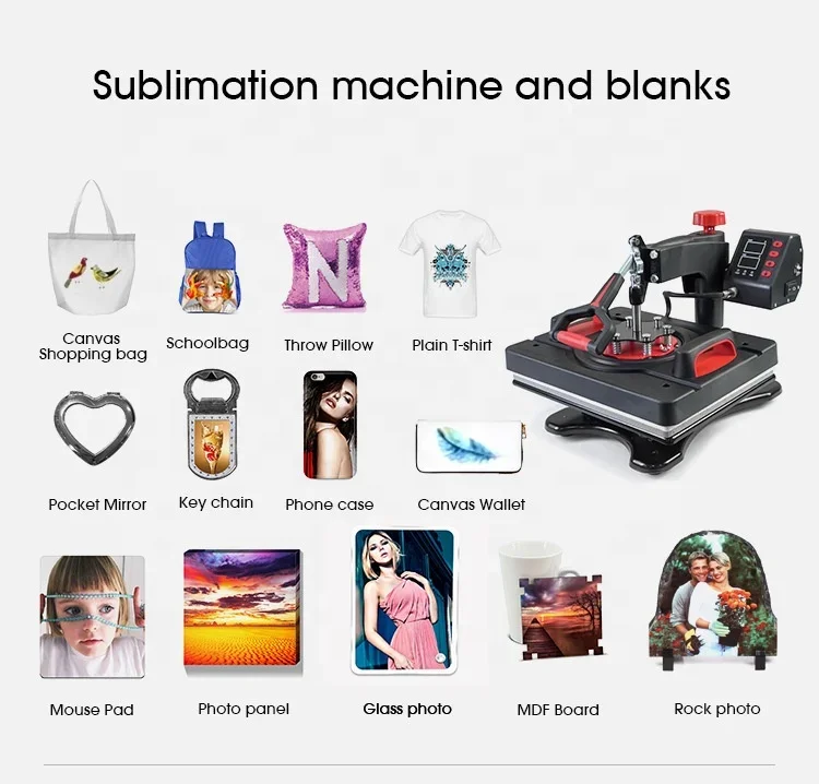 Heat  Mug Sublimation machine T-Shirt printing machine Eight in one hot stamping machine