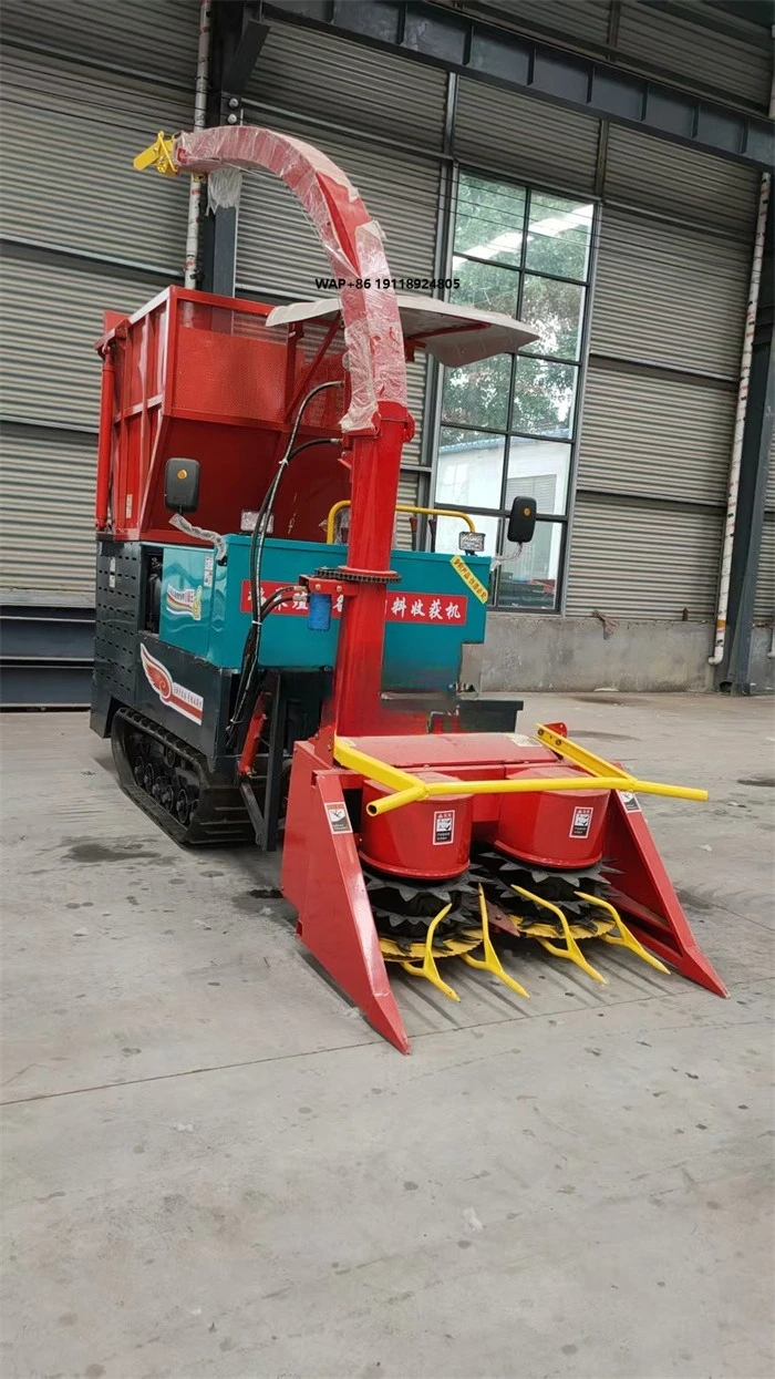 Efficient Double Rows Corn Stalk Silage Forage Harvester Grass Forage Harvester Self Propelled Tractor Driven Machine