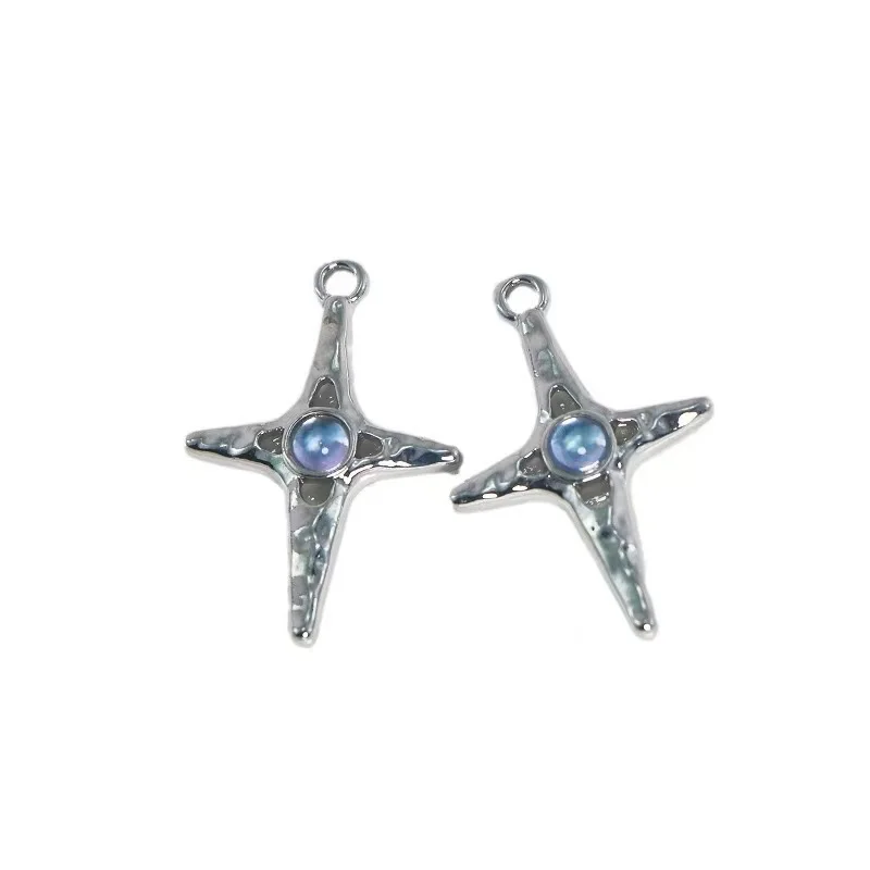 2pcs new alloy cross stardiamond charms for make DIY Jewelry earrings pendant bracelet Necklace accessorie