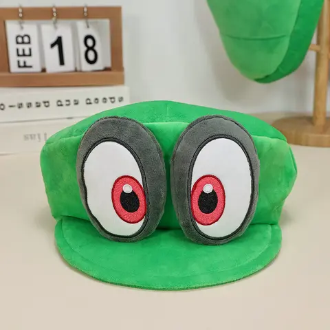 Anime Mario Luigi Cappy Plyschhattar Kawaii Prinsessan Peach Waluigi Wario Svamp Fylldockor Mössor Födelsedagspresenter Barn 10 best sales Yoshi-leksak - №9