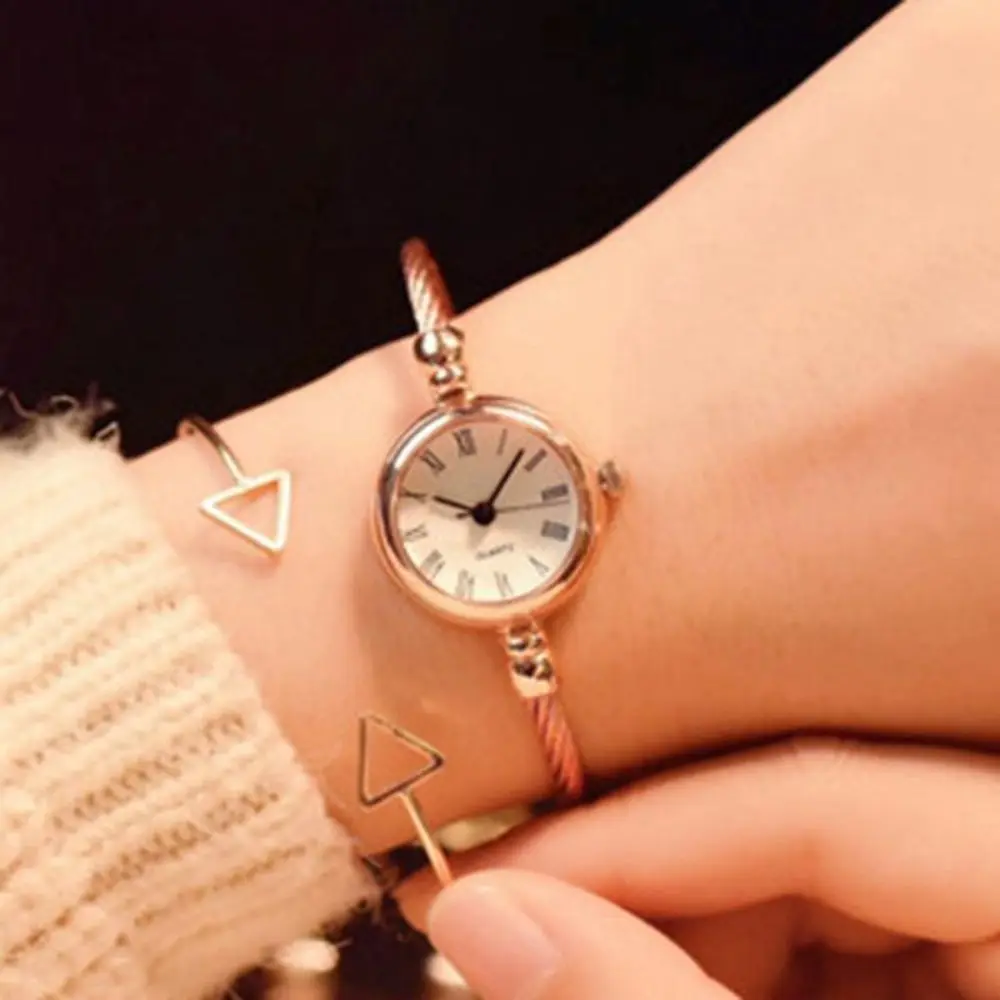 Fashion Luxury Bangle Bracelet Retro Alloy Quartz Watch Wristwatch Chain Watches Women Bangle Bracelet image 4