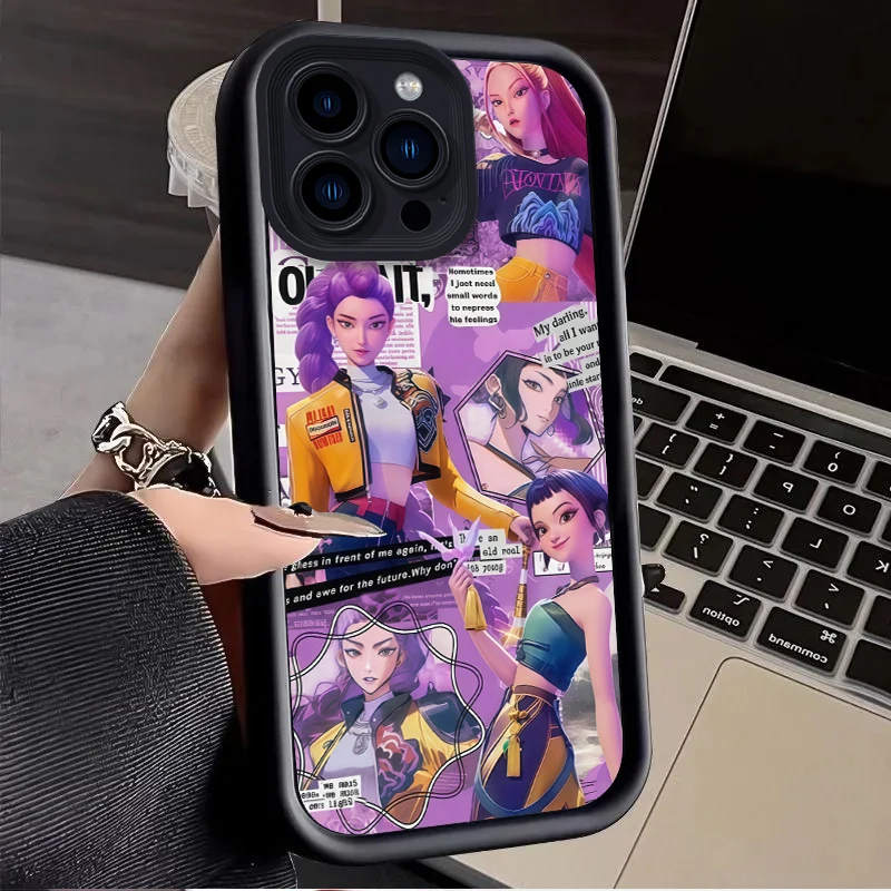 حافظة KPop D-Demon H-Hunters لهاتف آيفون 16 E 15 14 13 12 Mini 11 Pro Max XS X 8 7 Plus SE غطاء خلفي مقاوم للصدمات من السيليكون السائل