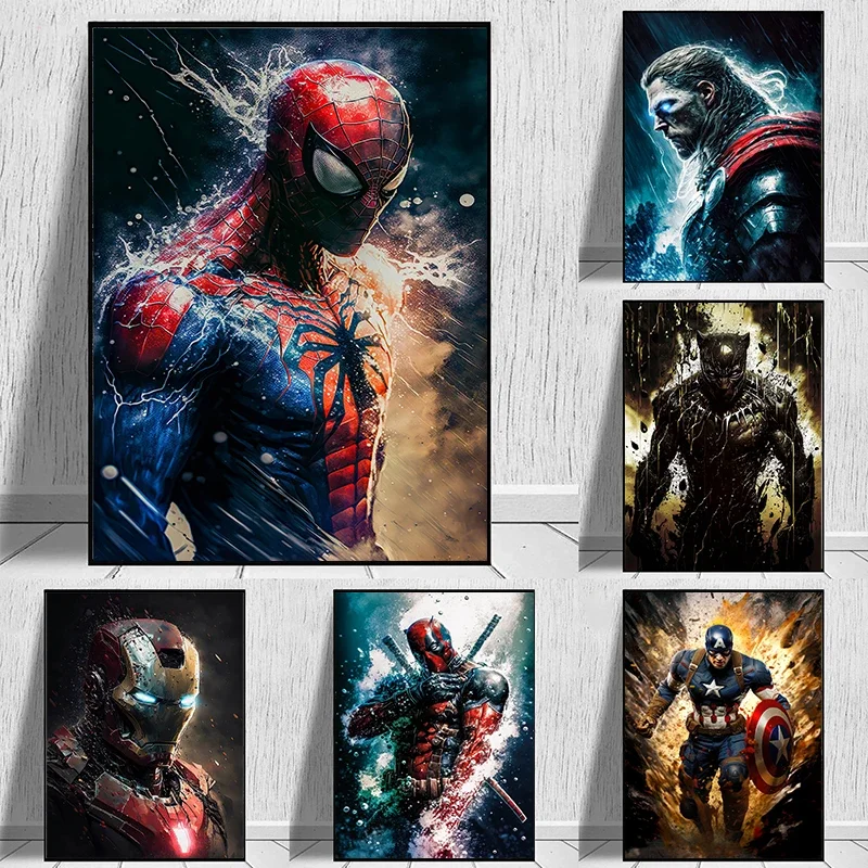 Marvel The Avengers Spiderman Iron Man Hulk Captain America 5D-Diamantgemälde, Kreuzstich, Mosaik, Heimdekoration, Wandgeschenk