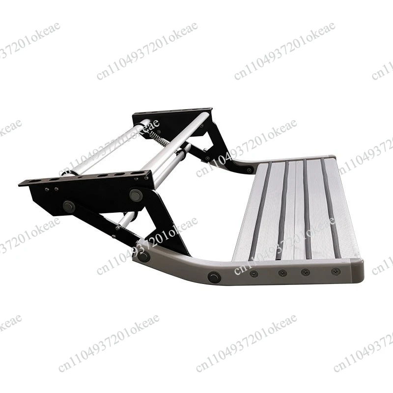 Electric Step with LED Light Aluminum Alloy Folding Single Ladder Load 200KG for RV Travel Trailer Entry Doorway