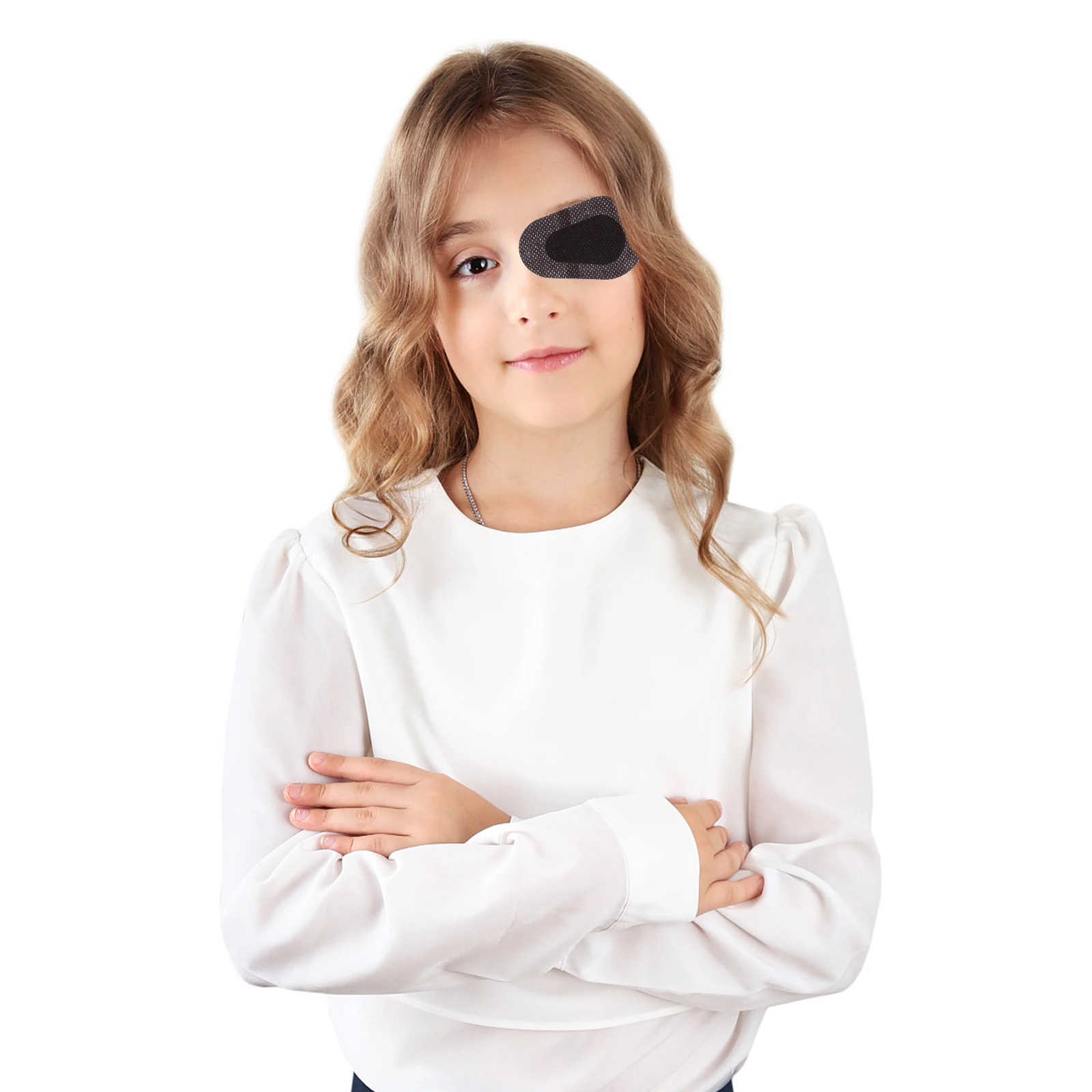 

20Pcs Kids Eye Protection Patch Black Nonwoven Adhesive Light Blocking Orthopads Lazy Durable Eyepatch for Adults