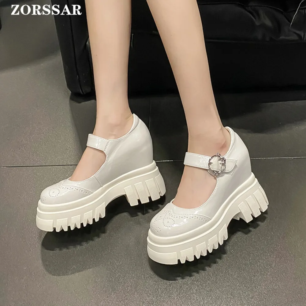 Women Pumps Mary Jane Super High Heel Platform Wedge Spring Ladies Sandals Belt Buckle Classic Sweet Punk Female Lolita Shoes