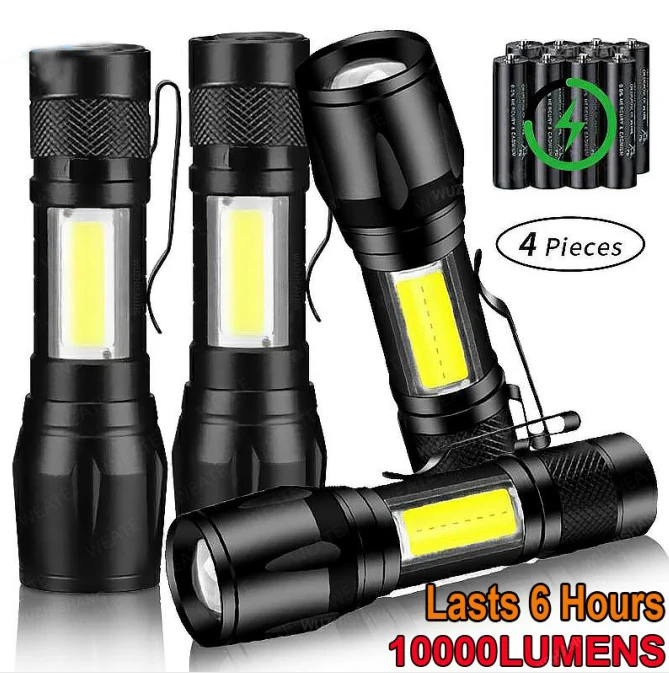 ZK30 Senter Led Mini 3 Mode Pencahayaan Senter LED Zoom Isi Ulang Portabel Q5 Lampu Kilat Senter Lentera Lampu Berkemah