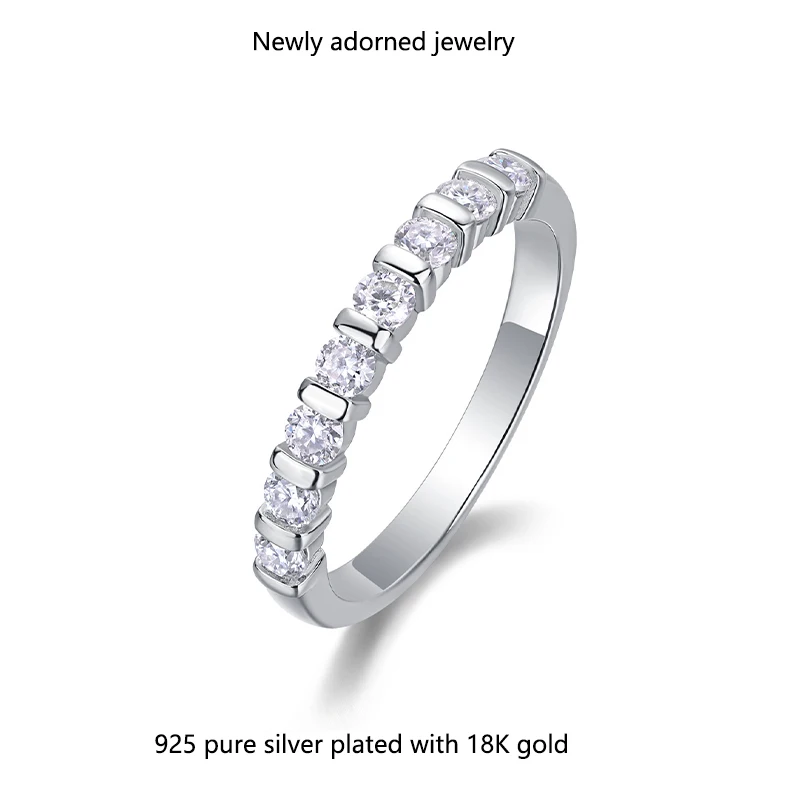 

Minimalist and versatile fashion moissanite ring for women, featuring unique design, made of S925 sterling silver, suitable for
