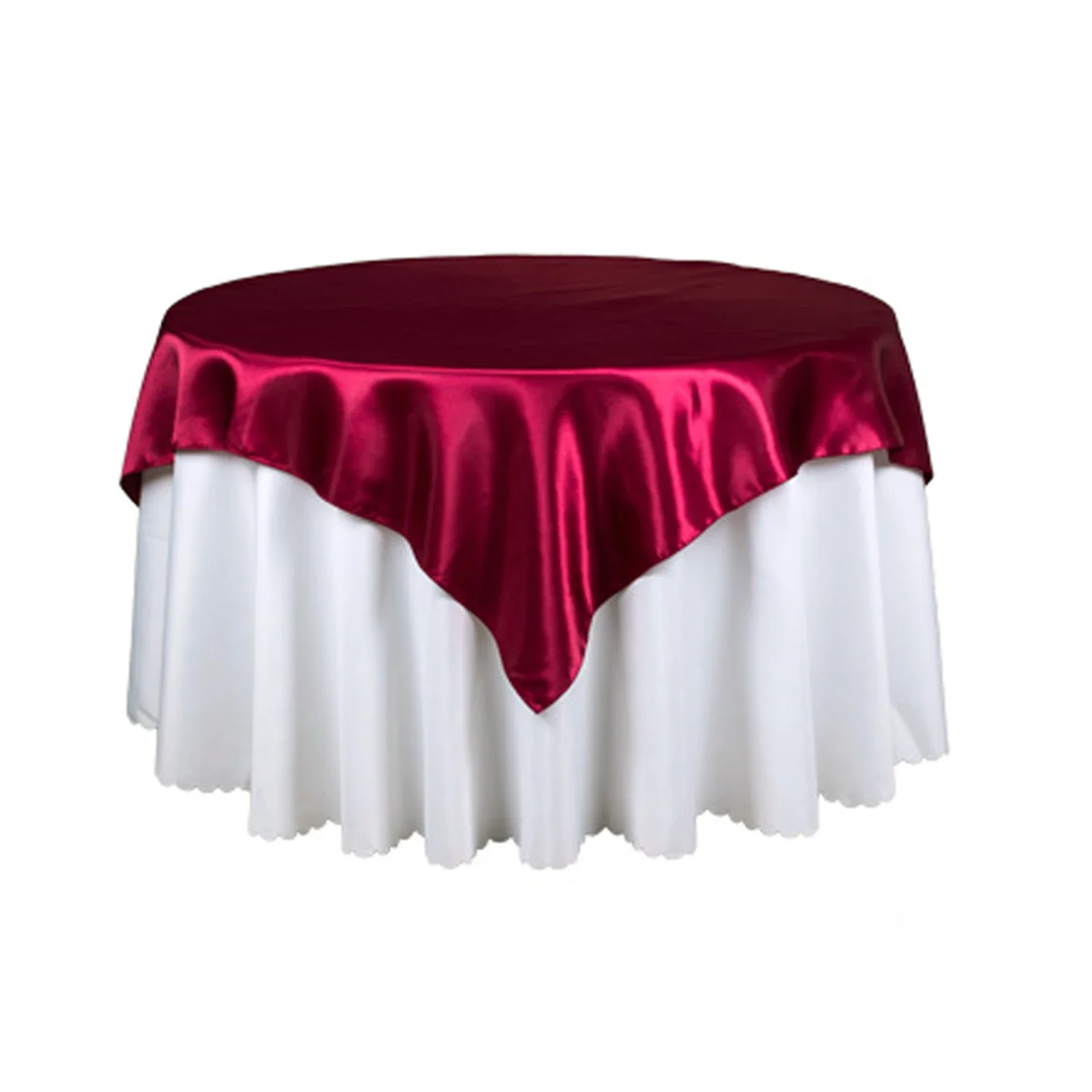 Square Round Tablecloth Satin Fabric Solid Table Cloths Cover Wedding Party Banquet Home Table Decor 145cm/175cm/180cm/228cm