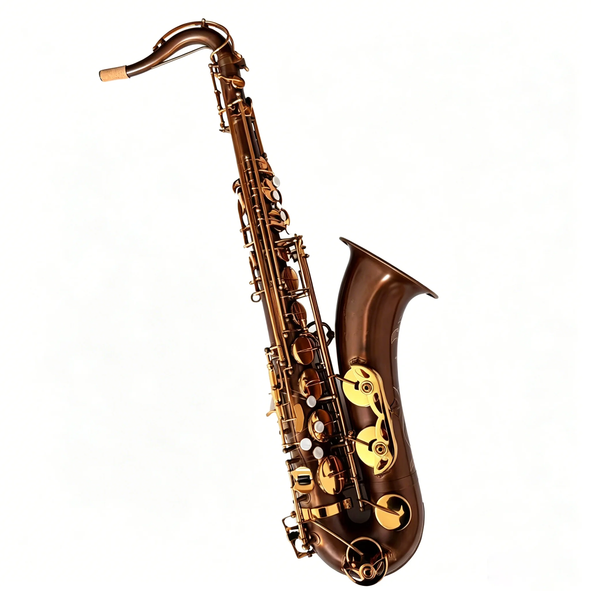 Professional Bb Tenor Saxophone Rolled Tone Holes Brass Body High Quality Woodwind Musical Instrument