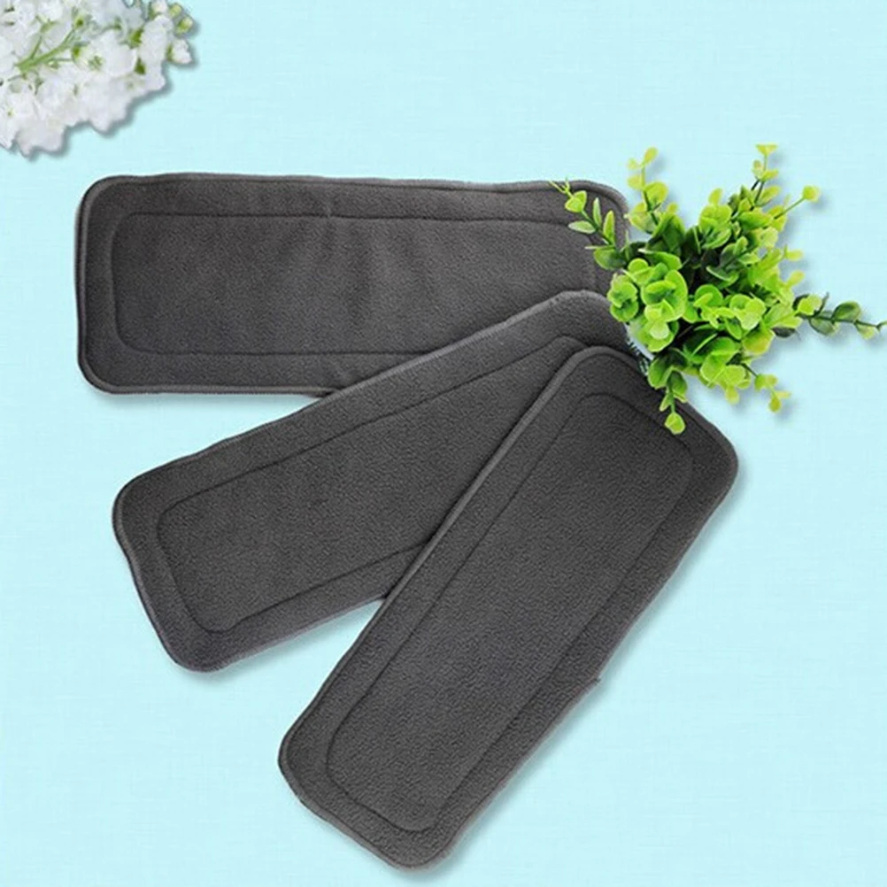 

6pcs Pack Bamboo Charcoal Fiber Diaper Washable Reusable Soft Baby Newborn Cloth Nappy Absorbent Liners Diapers Inserts