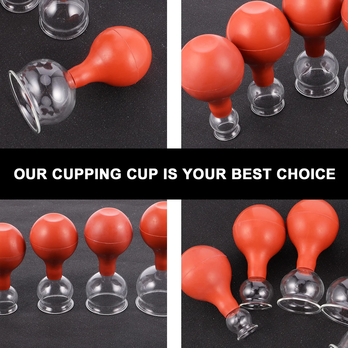 Rubber Cupping Cup Glass Cupping Cup，Household Cupping Therapy Vacuum Can Cupping Device